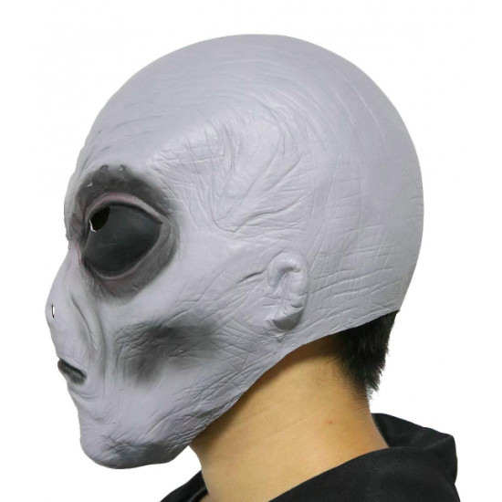 Máscara de Alien Extraterrestre Luxo Cinza