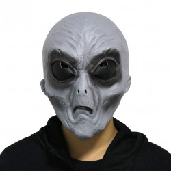 Máscara de Alien Extraterrestre Luxo Cinza