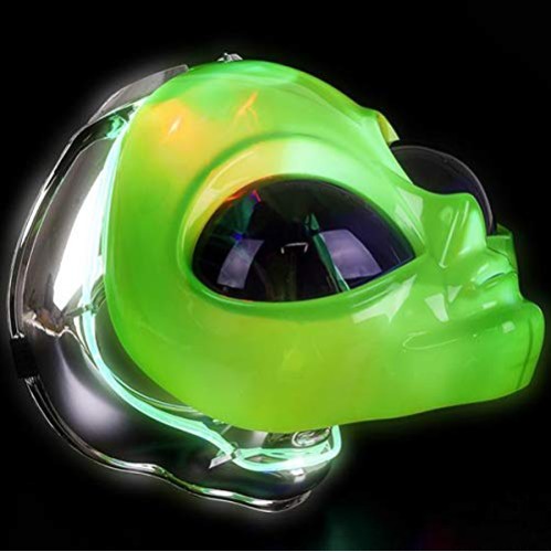 Máscara de Alien Extraterrestre Verde com Luz Máscara de Alien Extraterrestre Verde com Luz