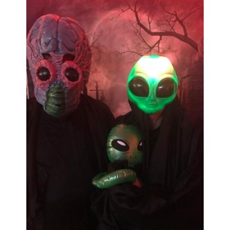 Máscara de Alien Extraterrestre Verde com Luz Máscara de Alien Extraterrestre Verde com Luz