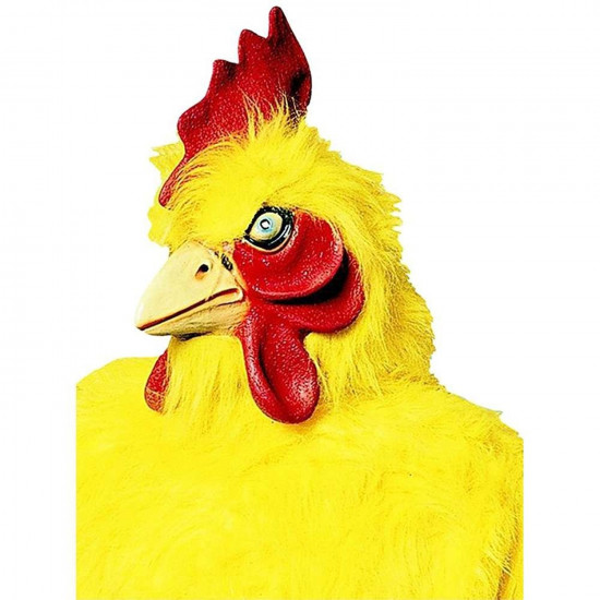 Máscara de Animal Galo Galinha Amarelo Luxo Máscara de Animal Galo Galinha Amarelo Luxo