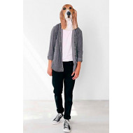 Máscara de Cachorro Basset Vinil Animal Luxo