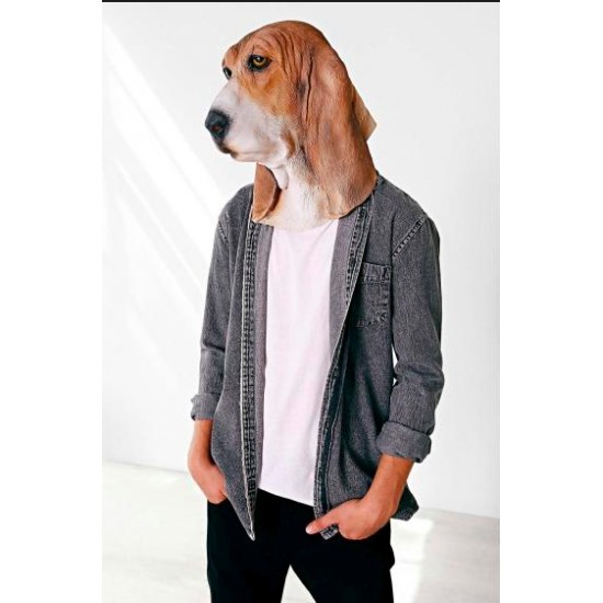Máscara de Cachorro Basset Vinil Animal Luxo