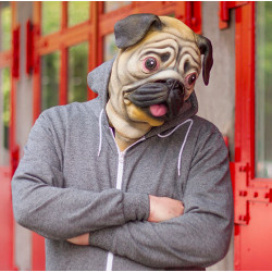 Máscara de Cachorro Pug Vinil Animal Luxo