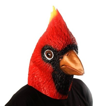 Máscara de Vinil Animal Pássaro Cardinal Luxo Máscara de Vinil Animal Pássaro Cardinal Luxo