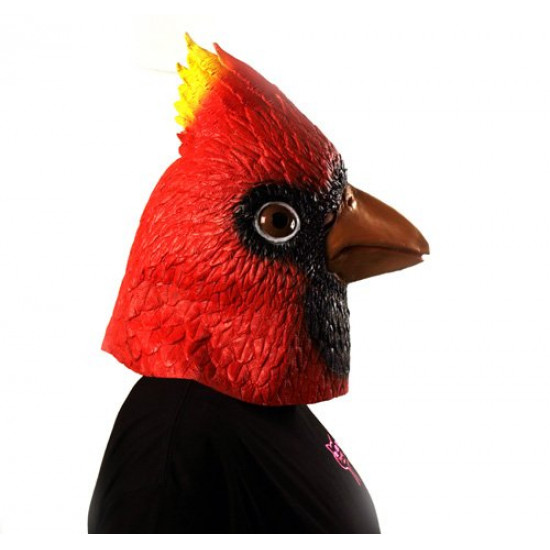 Máscara de Vinil Animal Pássaro Cardinal Luxo Máscara de Vinil Animal Pássaro Cardinal Luxo
