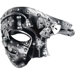 Máscara Fantasma da Ópera Adulto Cinza