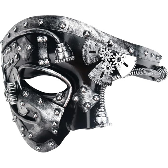 Máscara Fantasma da Ópera Adulto Cinza