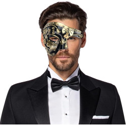 Máscara Fantasma da Ópera Adulto Dourada