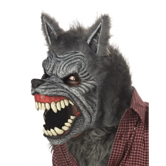 Máscara Lobo Lobisomem Luxo Adulto Motion Cinza Máscara Lobo Lobisomem Luxo Adulto Motion Cinza