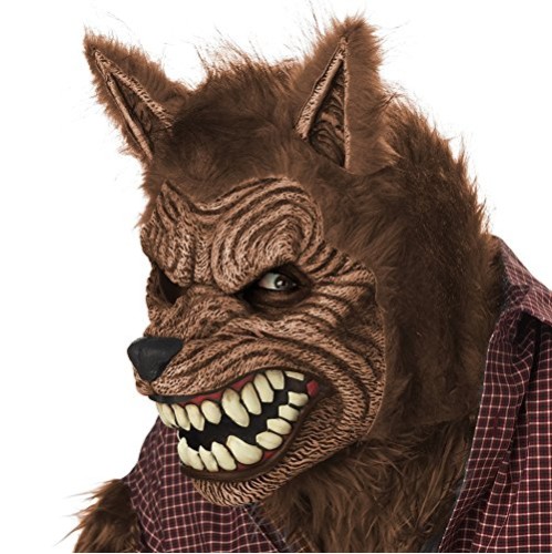 Máscara Lobo Lobisomem Luxo Adulto Motion Marrom Máscara Lobo Lobisomem Luxo Adulto Motion Marrom