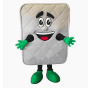 Mascote Colchão Branco Luxo Adulto Mascote Colchão Branco Luxo Adulto