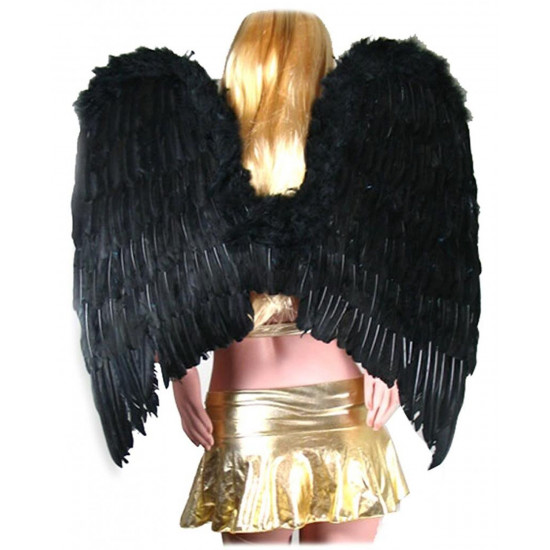 Asa Anjo Preta Adulto Luxo Asa Anjo Preta Adulto Luxo