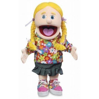Boneco Fantoche Ventríloquo Menina Loira Luxo Boneco Fantoche Ventríloquo Menina Loira Luxo