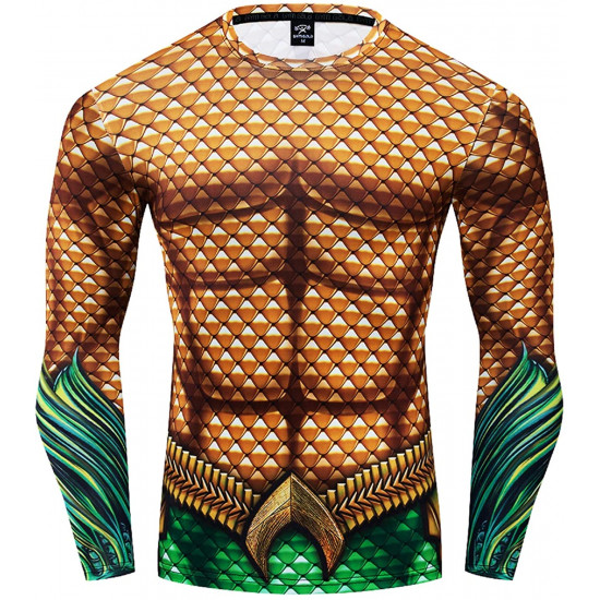 Camiseta Aquaman Adulto Longa Camiseta Aquaman Adulto Longa