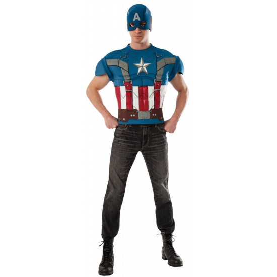 Camiseta Capitão América O Soldado do Inverno Adulto Luxo
