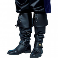 Cobertura de Botas de Pirata Adulto Preta