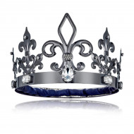 Coroa de Rei Luxo Prata Escura