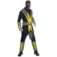 Fantasia Adulto Masculina Scorpion Mortal Kombat Clássica Amarela