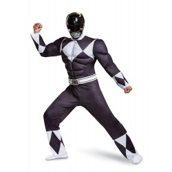 Fantasia Adulto Power Rangers Preto Luxo Novo