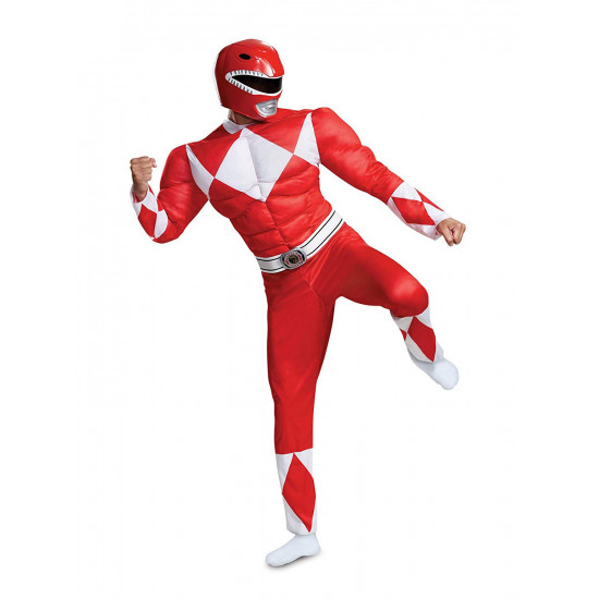 Fantasia Adulto Power Rangers Vermelho Luxo Novo