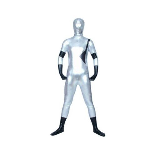 Fantasia Adulto Surfista Prateado Spandex Fantasia Adulto Surfista Prateado Spandex