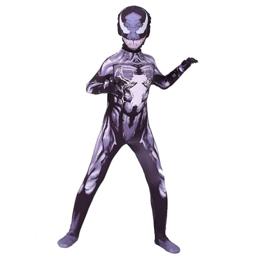 Fantasia Agente Venom Infantil Luxo Spandex Fantasia Agente Venom Infantil Luxo Spandex