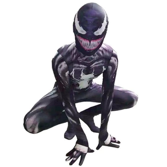 Fantasia Agente Venom Infantil Luxo Spandex Fantasia Agente Venom Infantil Luxo Spandex