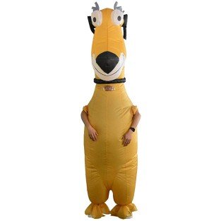 Fantasia Cachorro Amarelo Inflável Adulto Fantasia Cachorro Amarelo Inflável Adulto