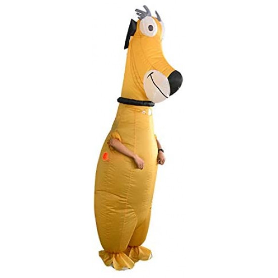 Fantasia Cachorro Amarelo Inflável Adulto Fantasia Cachorro Amarelo Inflável Adulto