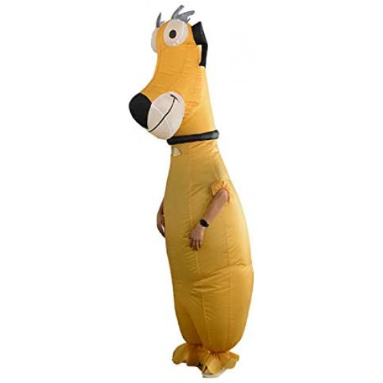 Fantasia Cachorro Amarelo Inflável Adulto Fantasia Cachorro Amarelo Inflável Adulto