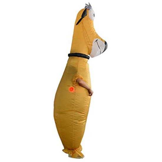 Fantasia Cachorro Amarelo Inflável Adulto Fantasia Cachorro Amarelo Inflável Adulto