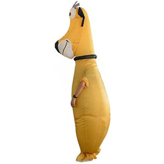 Fantasia Cachorro Amarelo Inflável Adulto Fantasia Cachorro Amarelo Inflável Adulto