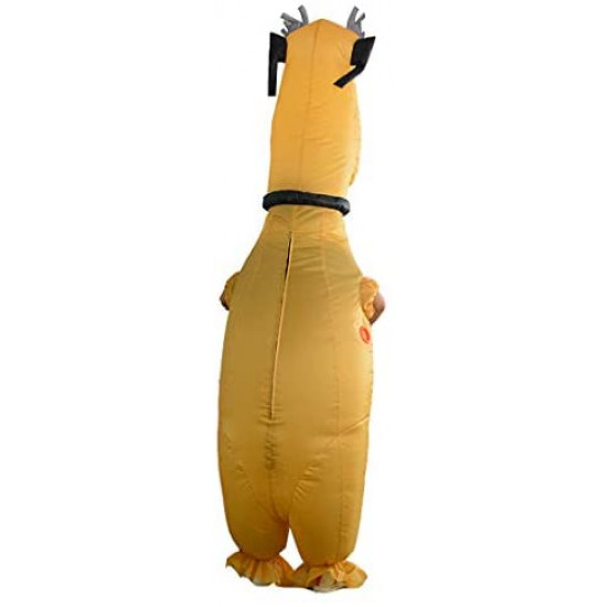 Fantasia Cachorro Amarelo Inflável Adulto Fantasia Cachorro Amarelo Inflável Adulto