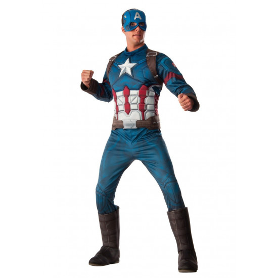 Fantasia Capitão América Guerra Civil Adulto Luxo Fantasia Capitão América Guerra Civil Adulto Luxo