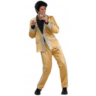 Fantasia Elvis Presley Dourada Adulto Luxo
