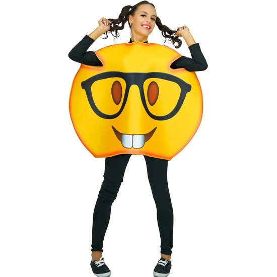 Fantasia Emoji Óculos Adulto Luxo