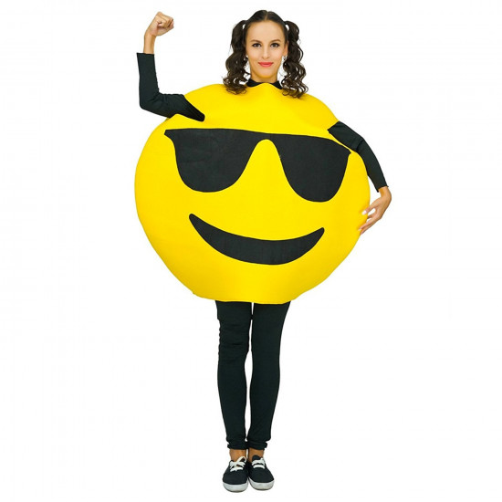 Fantasia Emoji Óculos Escuro Adulto Luxo