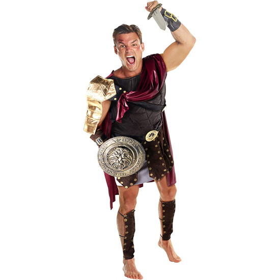 Fantasia Gladiador Romano Marco Antônio Adulto Luxo