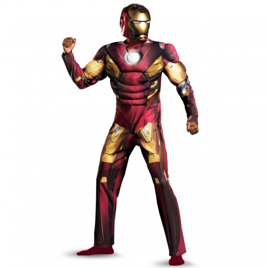 Fantasia Homem de Ferro Adulto com Músculos Fantasia Homem de Ferro Adulto com Músculos
