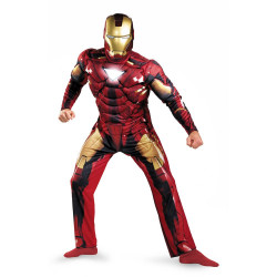 Fantasia Homem de Ferro Adulto Luxo com Músculos