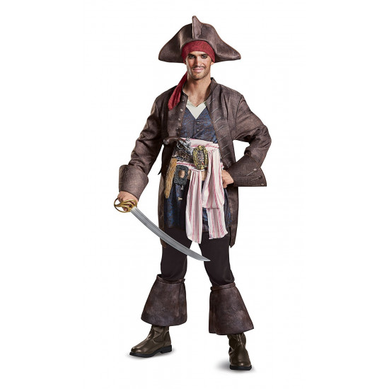 Fantasia Jack Sparrow Piratas do Caribe POTC5 Adulto Luxo Fantasia Jack Sparrow Piratas do Caribe POTC5 Adulto Luxo