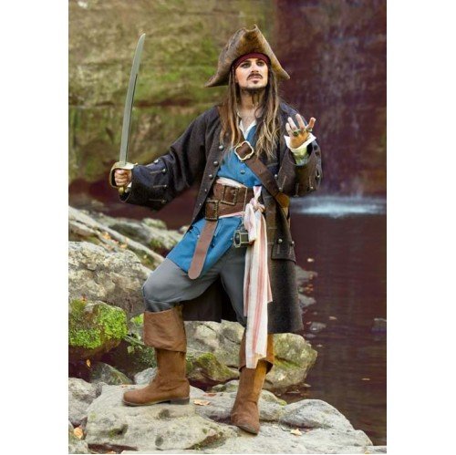 Fantasia Jack Sparrow Pirate Luxo Adulto Caribe Fantasia Jack Sparrow Pirate Luxo Adulto Caribe