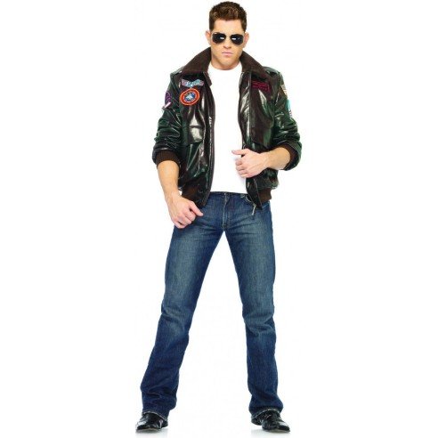 Fantasia Jaqueta Top Gun Piloto da Força Aérea Americana Adulto Fantasia Jaqueta Top Gun Piloto da Força Aérea Americana Adulto