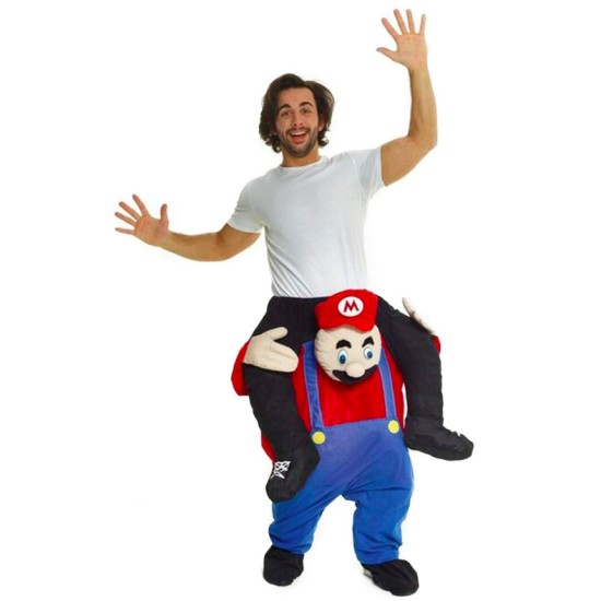 Fantasia Mario Adulto de Montar Luxo	