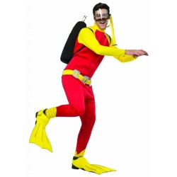Fantasia Mergulhador Adulto Vermelho Luxo