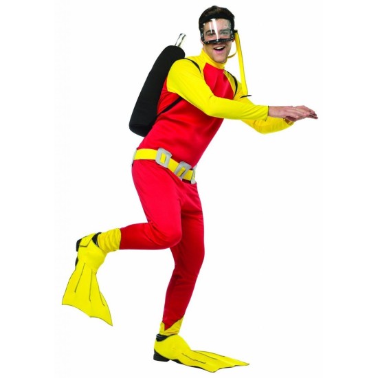 Fantasia Mergulhador Adulto Vermelho Luxo
