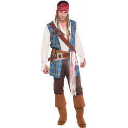 Fantasia Piratas do Caribe Jack Sparrow Clássica Adulto