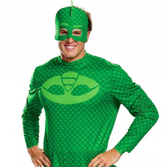 Fantasia PJ Máscaras Lagartixo Greg Luxo Adulto Fantasia PJ Máscaras Lagartixo Greg Luxo Adulto