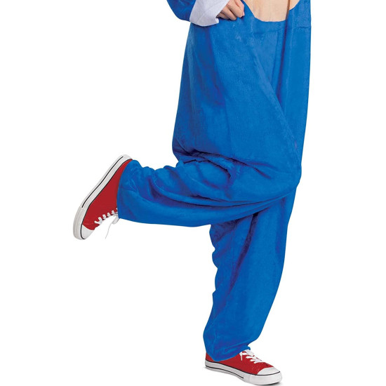 Fantasia Sonic the Hedgehog Luxo Macacão Clássico Adulto Fantasia Sonic the Hedgehog Luxo Macacão Clássico Adulto